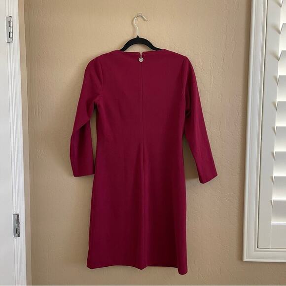 New Tommy Hilfiger Maroon Chain Long Sleeve Dress - Picture 3 of 5